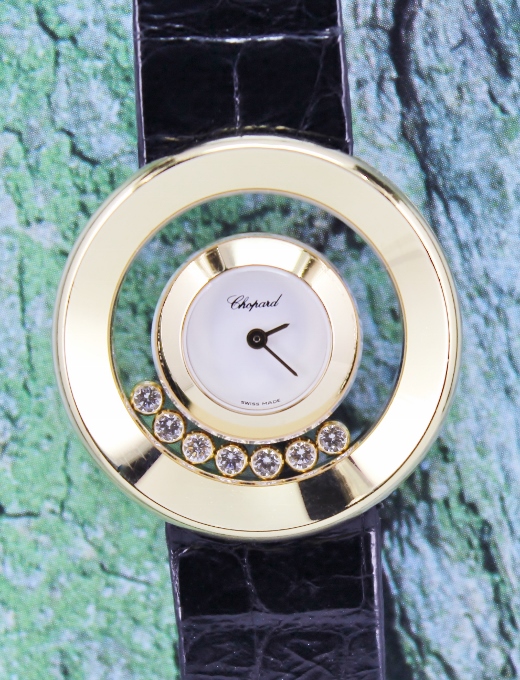 (image for) CHOPARD 18K YELLOW GOLD HAPPY DIAMOND WATCH / 206923